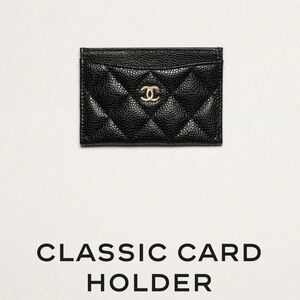 Chanel Classic Card Holder Grained Calfskin and Gold Tone Metal